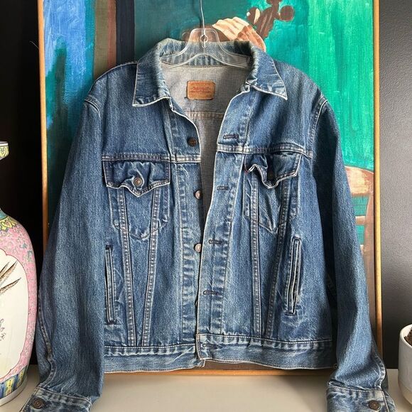 HOST PICK Vintage 80’s Levis Men’s 70506-0215 Denim Trucker Jacket Size 44 L/XL - Picture 2 of 16
